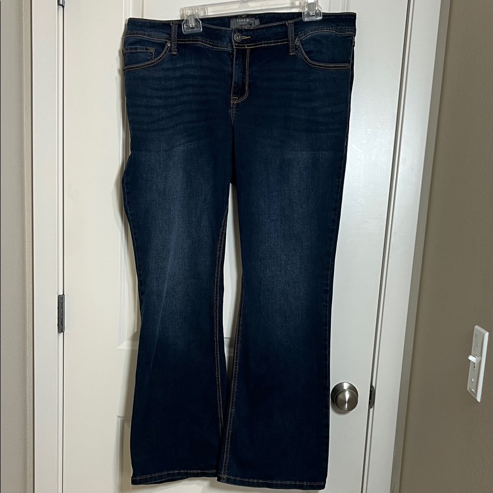 Torrid Luxe Slim Boot Cut Dark Indigo Blue Jeans 18R
